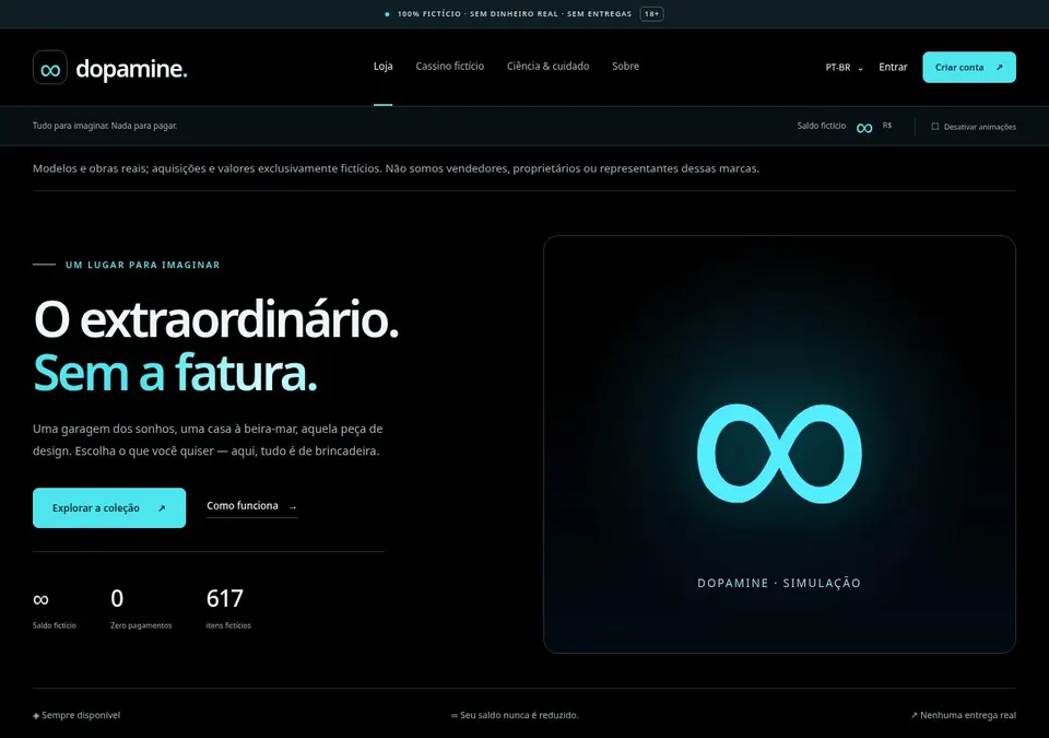 Captura de tela de Dopamine: loja fictícia e jogos de simulação